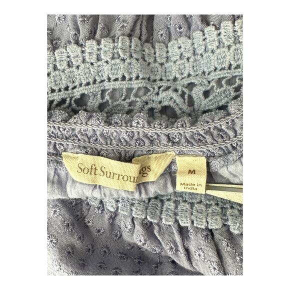 Soft Surroundings Top Womens Medium Purple Bathurst Peasant Boho Cottagecore - Picture 6 of 7